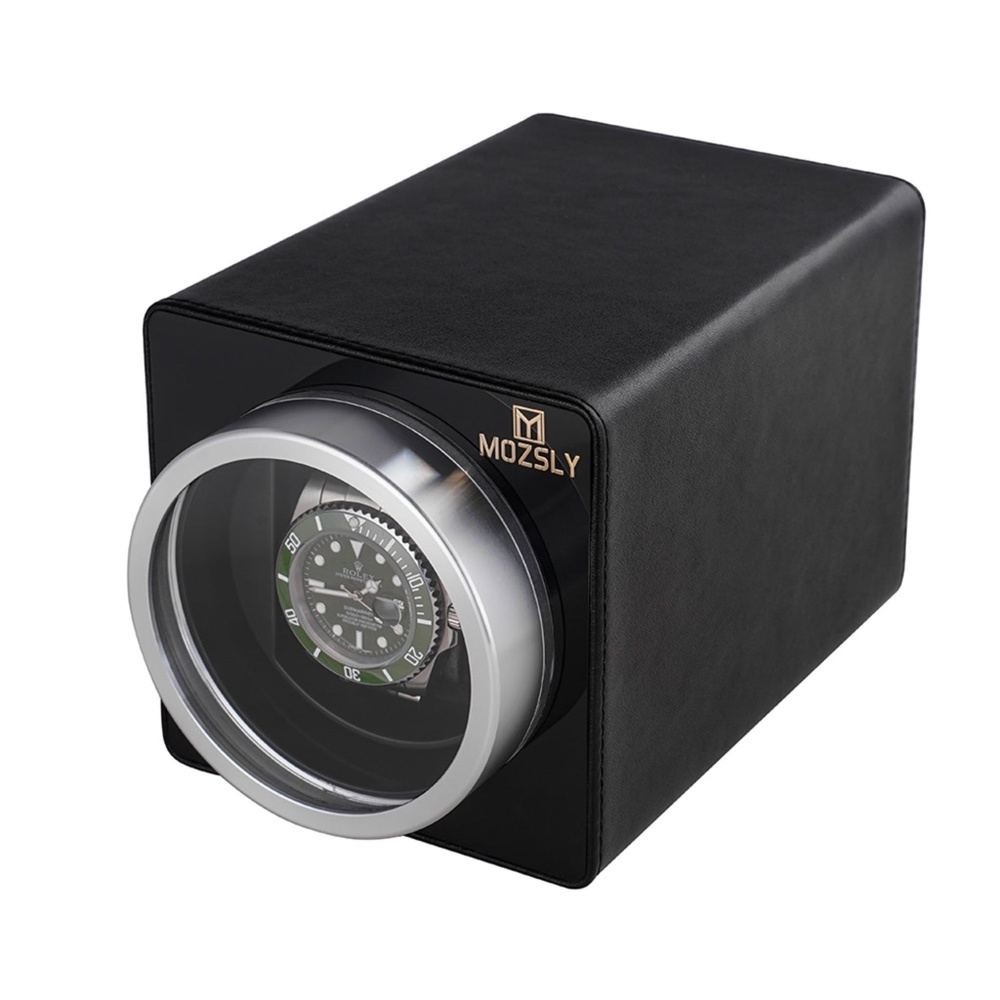 Home MOZSLY® Single Watch Winder - Black Leather MOZSLY® Single Watch Winder - B - Picture 2 of 12